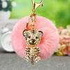 Wholesale Metal Fox Head Rhinestone Keychain For Women's Bags