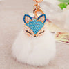 Wholesale Metal Fox Head Rhinestone Keychain For Women's Bags
