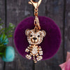 Wholesale Metal Fox Head Rhinestone Keychain For Women's Bags
