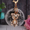 Wholesale Metal Fox Head Rhinestone Keychain For Women's Bags