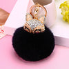 Wholesale Metal Fox Head Rhinestone Keychain For Women's Bags
