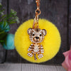 Wholesale Metal Fox Head Rhinestone Keychain For Women's Bags