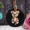 Wholesale Metal Fox Head Rhinestone Keychain For Women's Bags