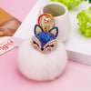 Wholesale Metal Fox Head Rhinestone Keychain For Women's Bags