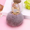 Wholesale Metal Fox Head Rhinestone Keychain For Women's Bags