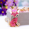 Wholesale Metal Fox Key Chain And Bag Pendant With Rhinestones Creative Design For Women