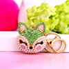 Wholesale Metal Fox Key Chain And Bag Pendant With Rhinestones Creative Design For Women