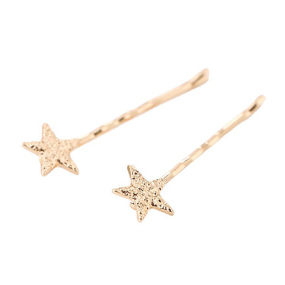 Wholesale Metal Frosted Star Moon Peach Heart Electroplated Women's Side Clip Bangs Clip