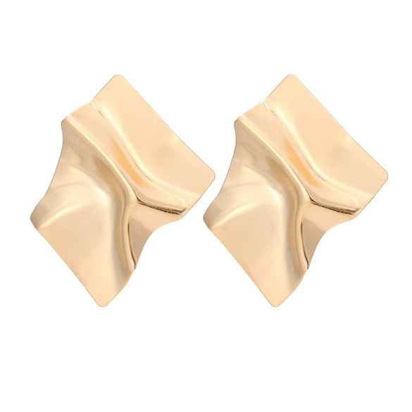 Wholesale Metal Geometric Asymmetrical Exaggerated Stylish Women's Earrings With Electroplating