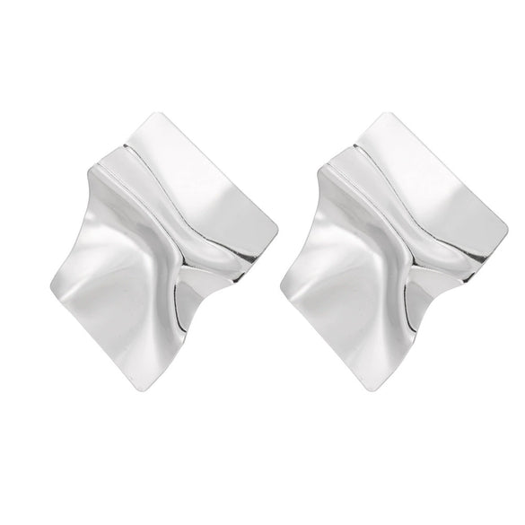 Wholesale Metal Geometric Asymmetrical Exaggerated Stylish Women's Earrings With Electroplating