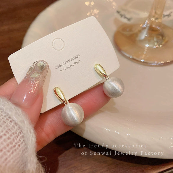 Wholesale Metal Geometric Ball Earrings For Women Cold Style Electroplated