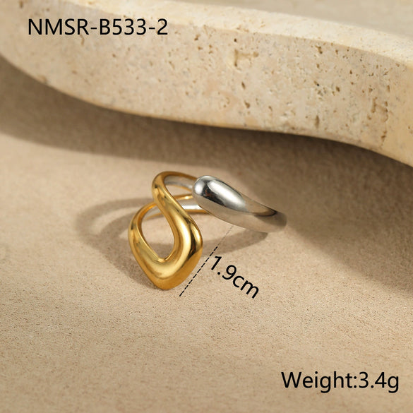 Wholesale Metal Geometric Ball Staggered Ring For Women Light Luxury Style Electroplated