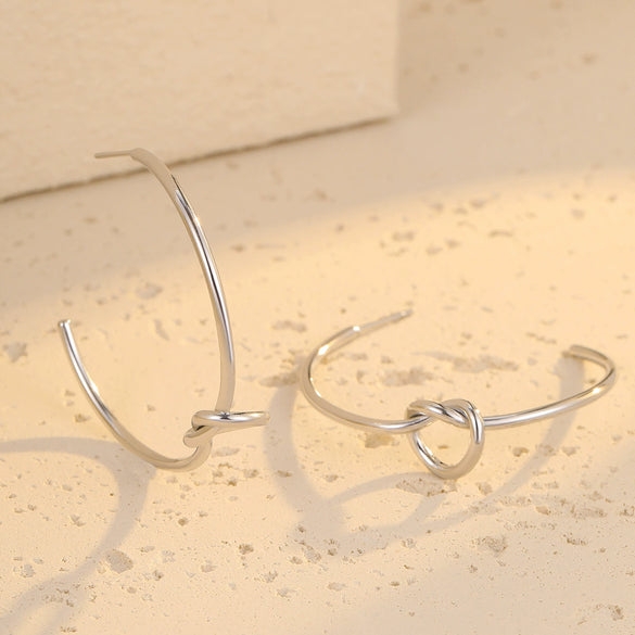 Wholesale Metal Geometric Cring Earrings Stainless Steel Electroplating For Women Retro Style