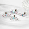 Wholesale Metal Geometric Curved Piercing Earrings Set With Zirconia