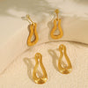 Wholesale Metal Geometric Earrings 316L Stainless Steel Electroplating Musical Note Design For Women