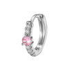 Wholesale Metal Geometric Electroplated Light Pink Zircon Ear Buckle Earrings For Girls