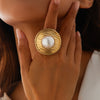 Wholesale Metal Geometric Electroplated Open Ring For Women
