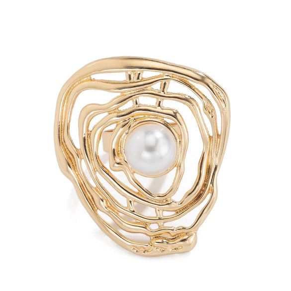 Wholesale Metal Geometric Electroplated Open Ring For Women