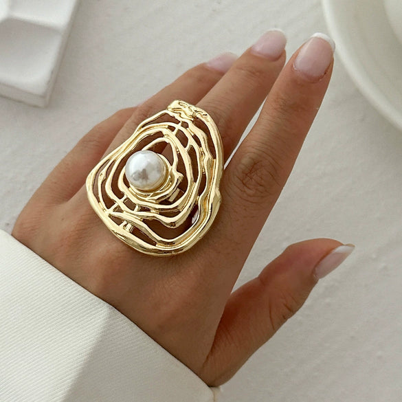 Wholesale Metal Geometric Electroplated Open Ring For Women