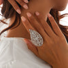 Wholesale Metal Geometric Electroplated Open Ring For Women