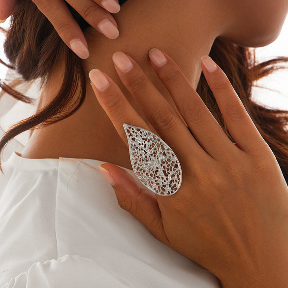 Wholesale Metal Geometric Electroplated Open Ring For Women