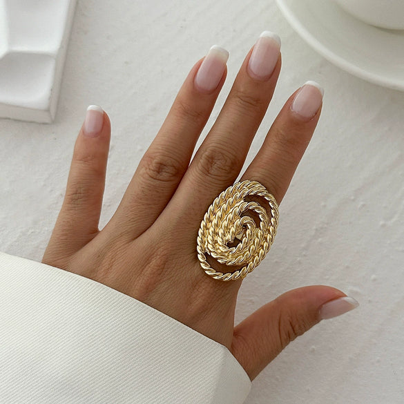 Wholesale Metal Geometric Electroplated Open Ring For Women