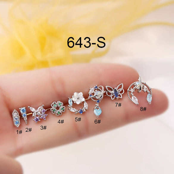 Wholesale Metal Geometric Electroplating Cartilage Ear Nail For Women