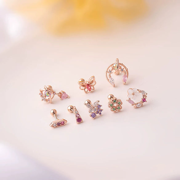 Wholesale Metal Geometric Electroplating Cartilage Ear Nail For Women