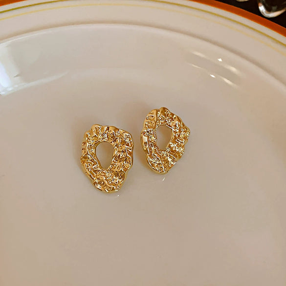 Wholesale Metal Geometric Exaggerated Retro Electroplated Earrings For Women