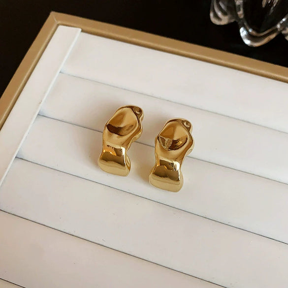 Wholesale Metal Geometric Exaggerated Retro Electroplated Earrings For Women