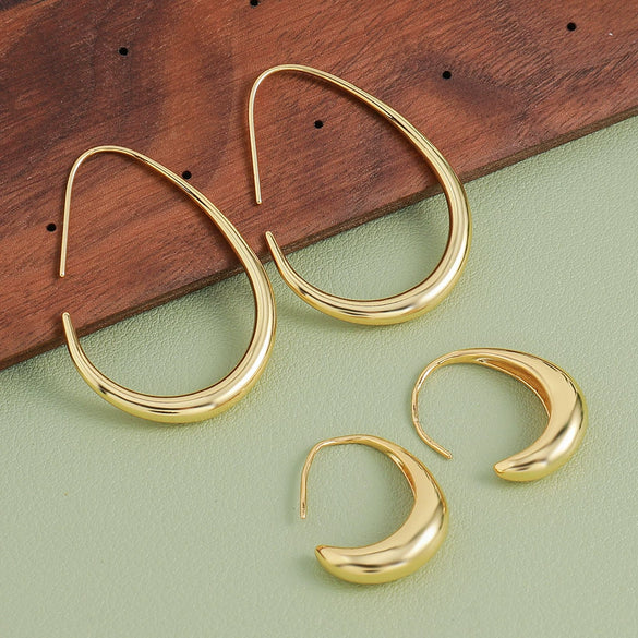 Wholesale Metal Geometric Exaggerated Retro Light Luxury Electroplated Women's Earrings