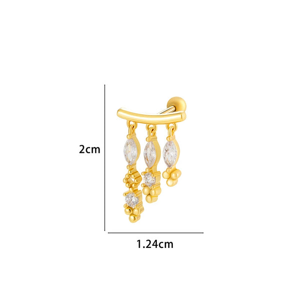 Wholesale Metal Geometric Flower Pendant Earrings With Electroplating For Women