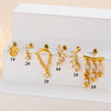 Wholesale Metal Geometric Flower Pendant Earrings With Electroplating For Women