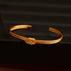 Wholesale Metal Geometric Goldplated Doublelayer Knotted Open Bracelet For Women