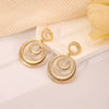 Wholesale Metal Geometric Hollow Circle Earrings For Women With Electroplating