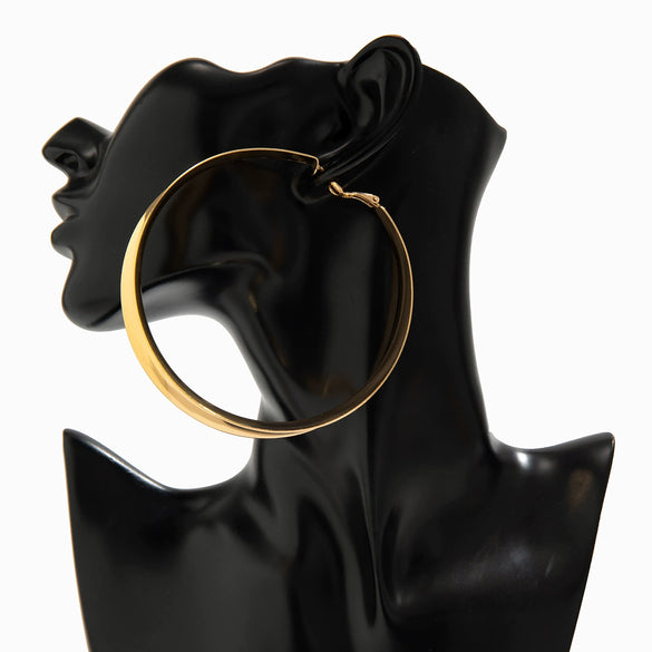 Wholesale Metal Geometric Hollow Electroplated Women's Fashion Big Circle Earrings
