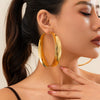 Wholesale Metal Geometric Hollow Electroplated Women's Fashion Big Circle Earrings