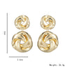 Wholesale Metal Geometric Hollow Twist Knotted Goldplated Women's Earrings