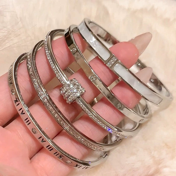 Wholesale Metal Geometric Inlaid Zircon Bracelet Light Luxury Jewelry