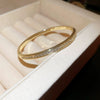 Wholesale Metal Geometric Inlaid Zircon Bracelet Light Luxury Jewelry