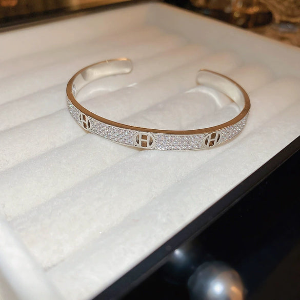 Wholesale Metal Geometric Inlaid Zircon Bracelet Light Luxury Jewelry