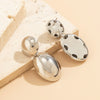 Wholesale Metal Geometric Iron Earrings With Electroplating Oval And Water Drop Shapes Sweet Cool Style For Women