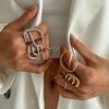 Wholesale Metal Geometric Irregular Hollow Joint Ring With Electroplating For Women Ins Style