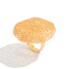 Wholesale Metal Geometric Leaf Retro Style Ring With Electroplating