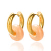 Wholesale Metal Geometric Natural Stone Earrings With Electroplating For Women