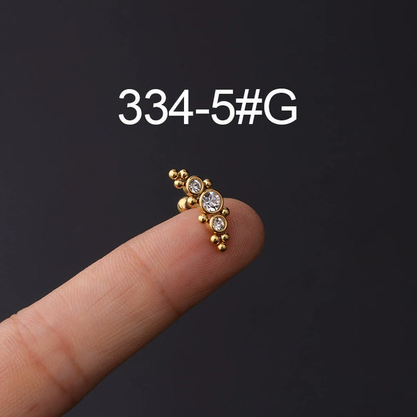 Wholesale Metal Geometric Natural Style Electroplated Stainless Steel Puncture Earrings