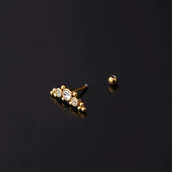 Wholesale Metal Geometric Natural Style Electroplated Stainless Steel Puncture Earrings