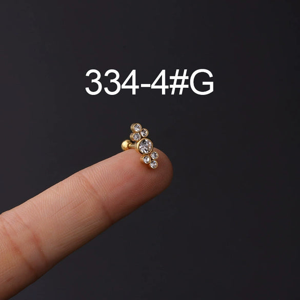 Wholesale Metal Geometric Natural Style Electroplated Stainless Steel Puncture Earrings