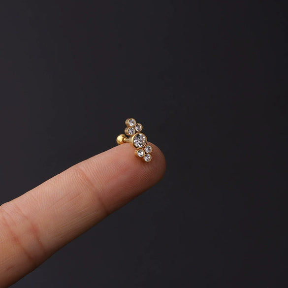 Wholesale Metal Geometric Natural Style Electroplated Stainless Steel Puncture Earrings