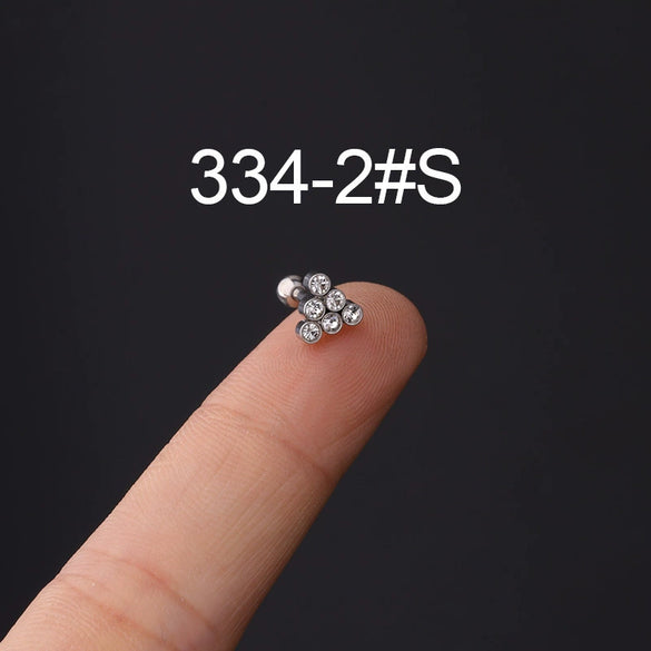 Wholesale Metal Geometric Natural Style Electroplated Stainless Steel Puncture Earrings